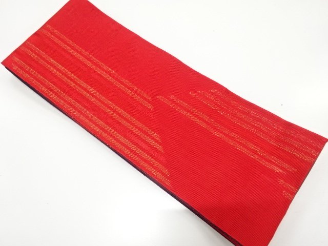 JAPANESE HANHABA OBI / REVERSIBLE / WOVEN STRIPE & CHECKERED